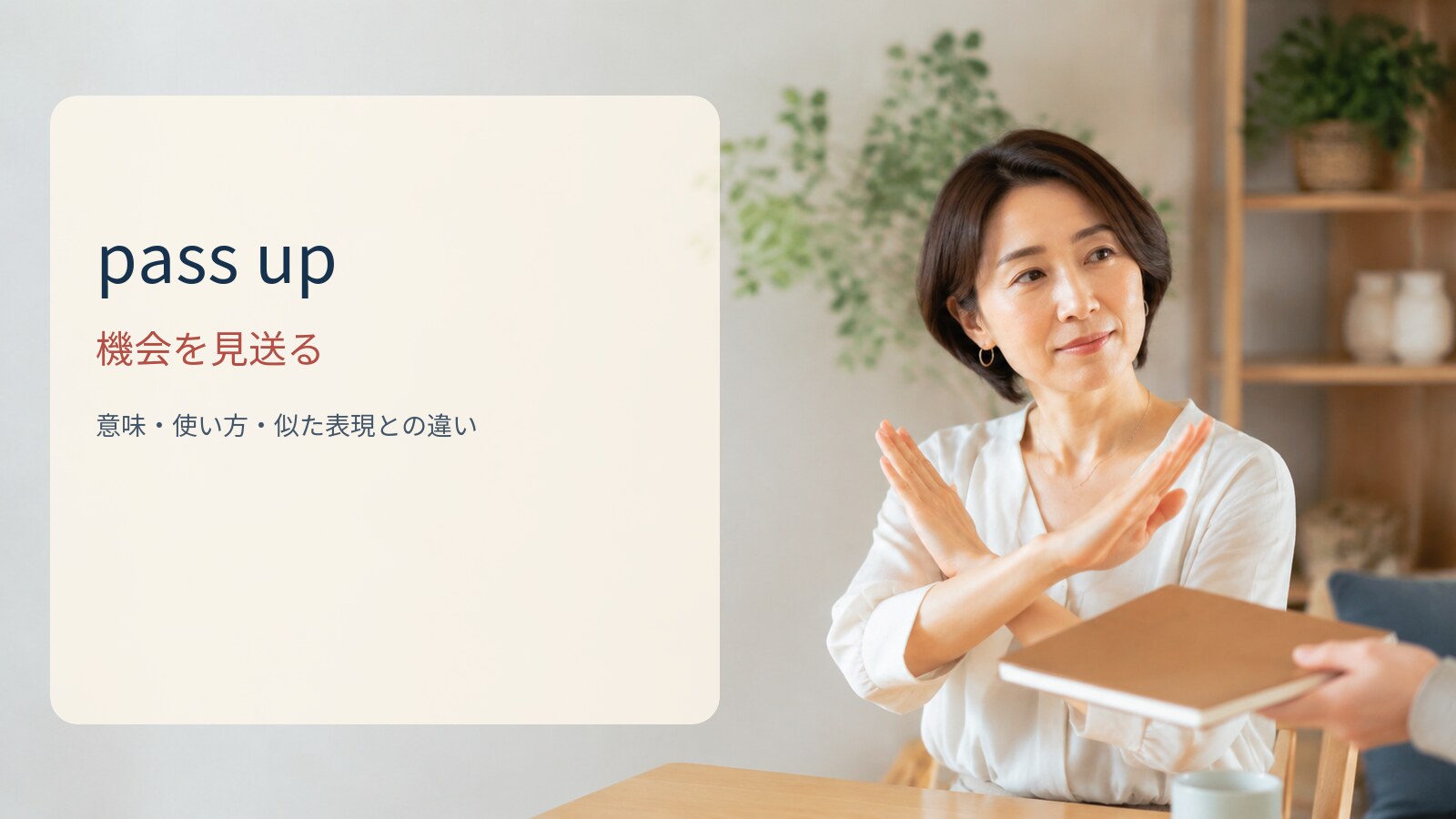 pass up 機会を見送るの意味と使い方