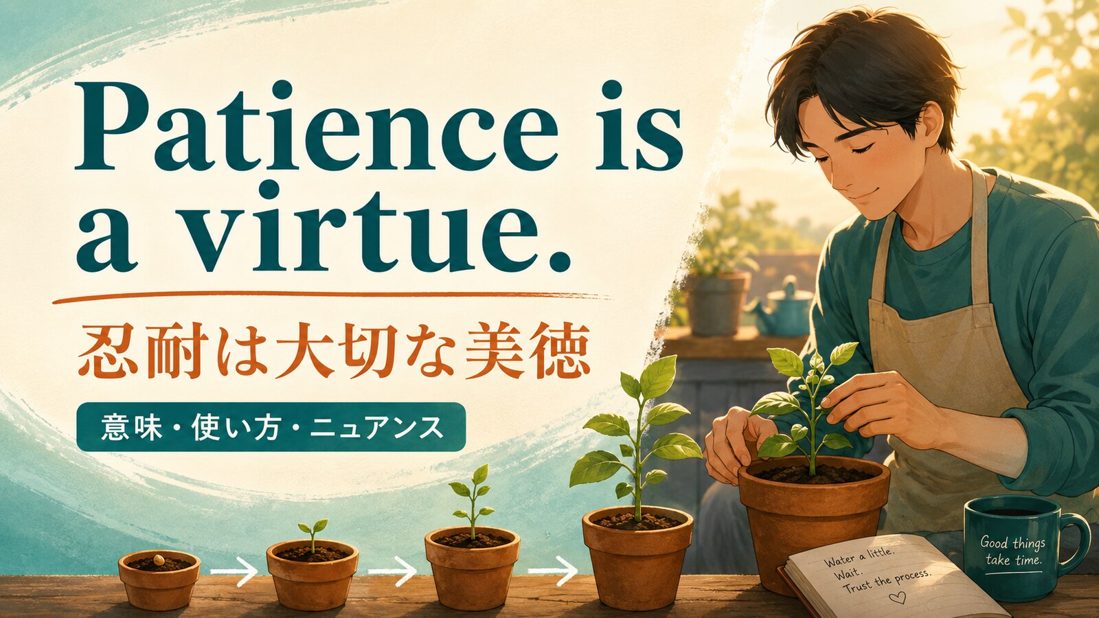 Patience is a virtue.の意味・使い方・ニュアンス｜例文と簡単な言い換え