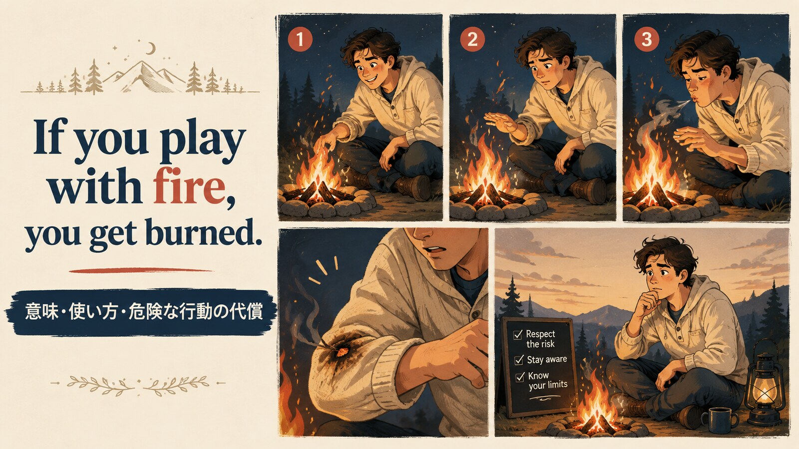 If you play with fire, you get burnedの意味・使い方｜ニュアンスと例文、似た表現との違い