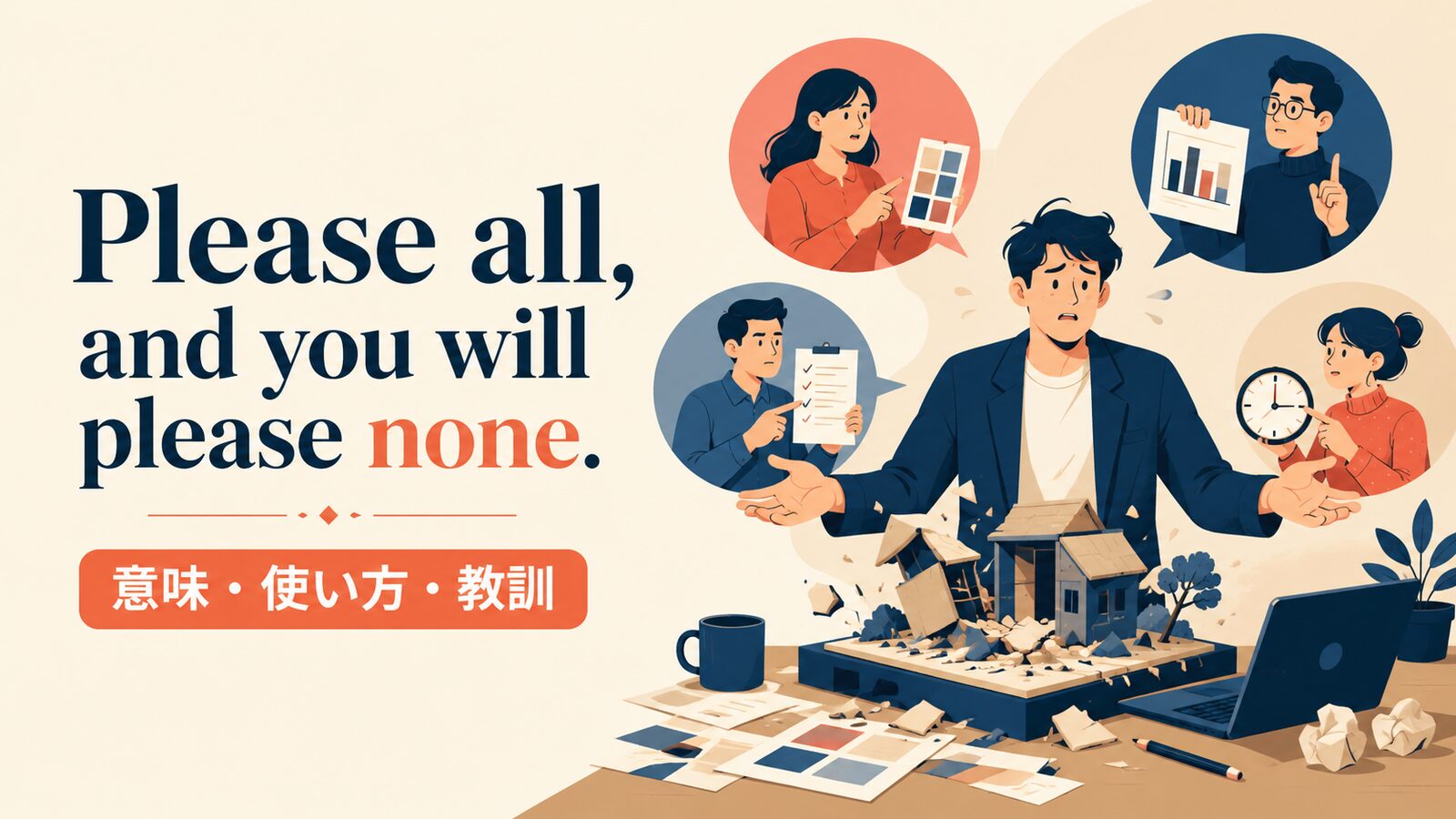 Please all, and you will please none.の意味・使い方｜ニュアンス・例文・似た表現を解説