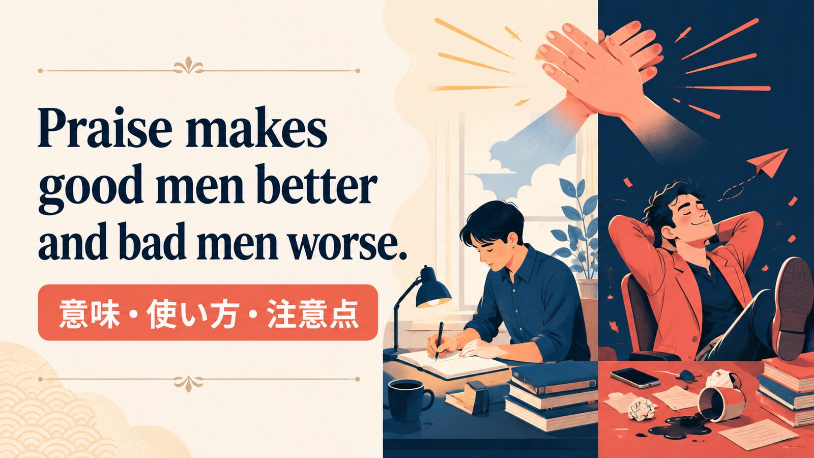 Praise makes good men better and bad men worse.の意味・使い方｜ニュアンス・例文・似た表現を解説