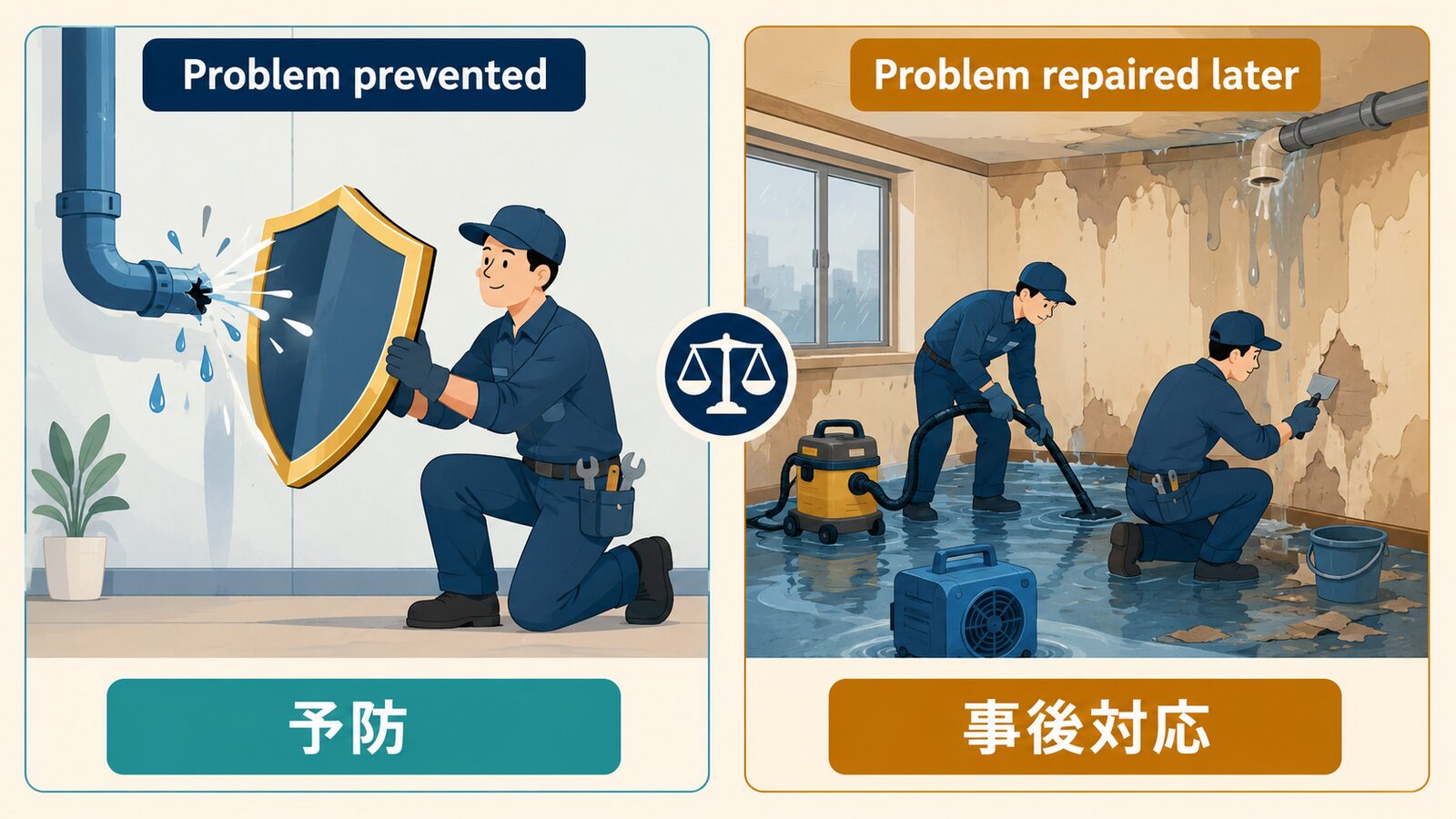 Prevention is better than cure.を直訳と実際のニュアンスで比較した解説イラスト