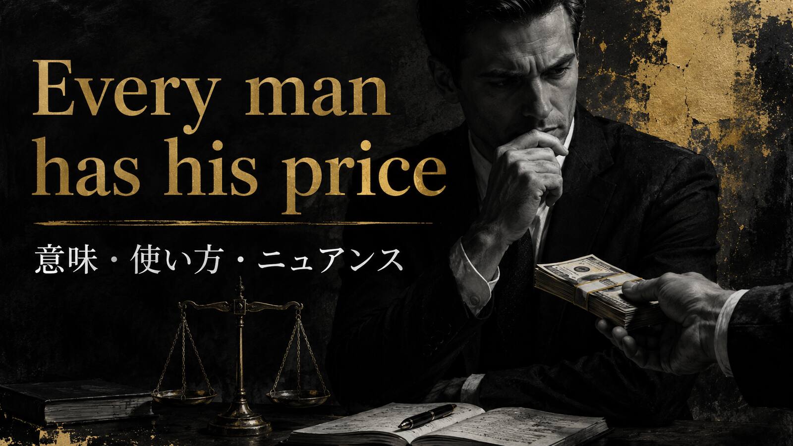 Every man has his price の意味は？使い方・ニュアンス・例文を解説