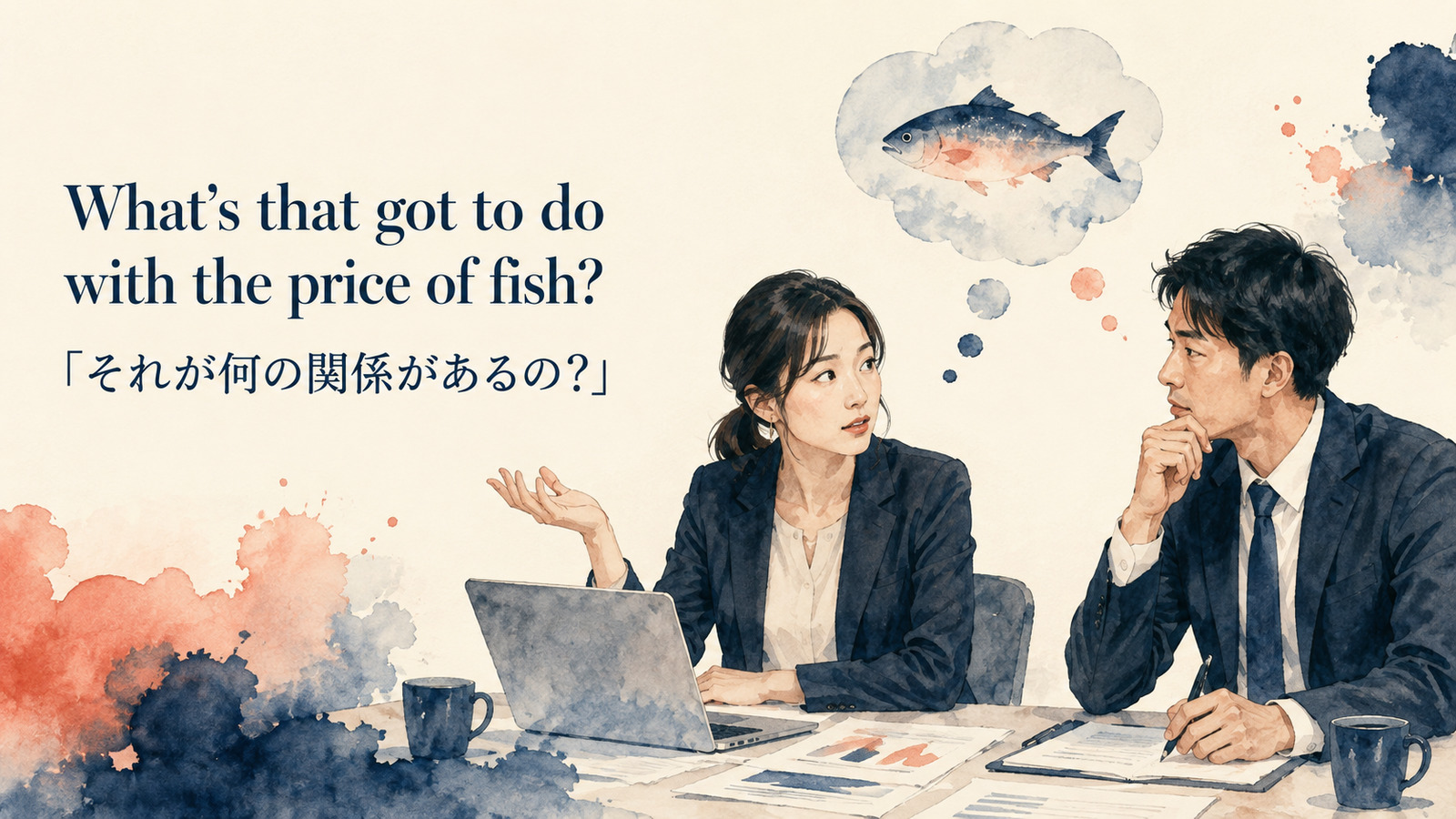 What’s that got to do with the price of fish?の意味・使い方・例文を解説するアイキャッチ画像