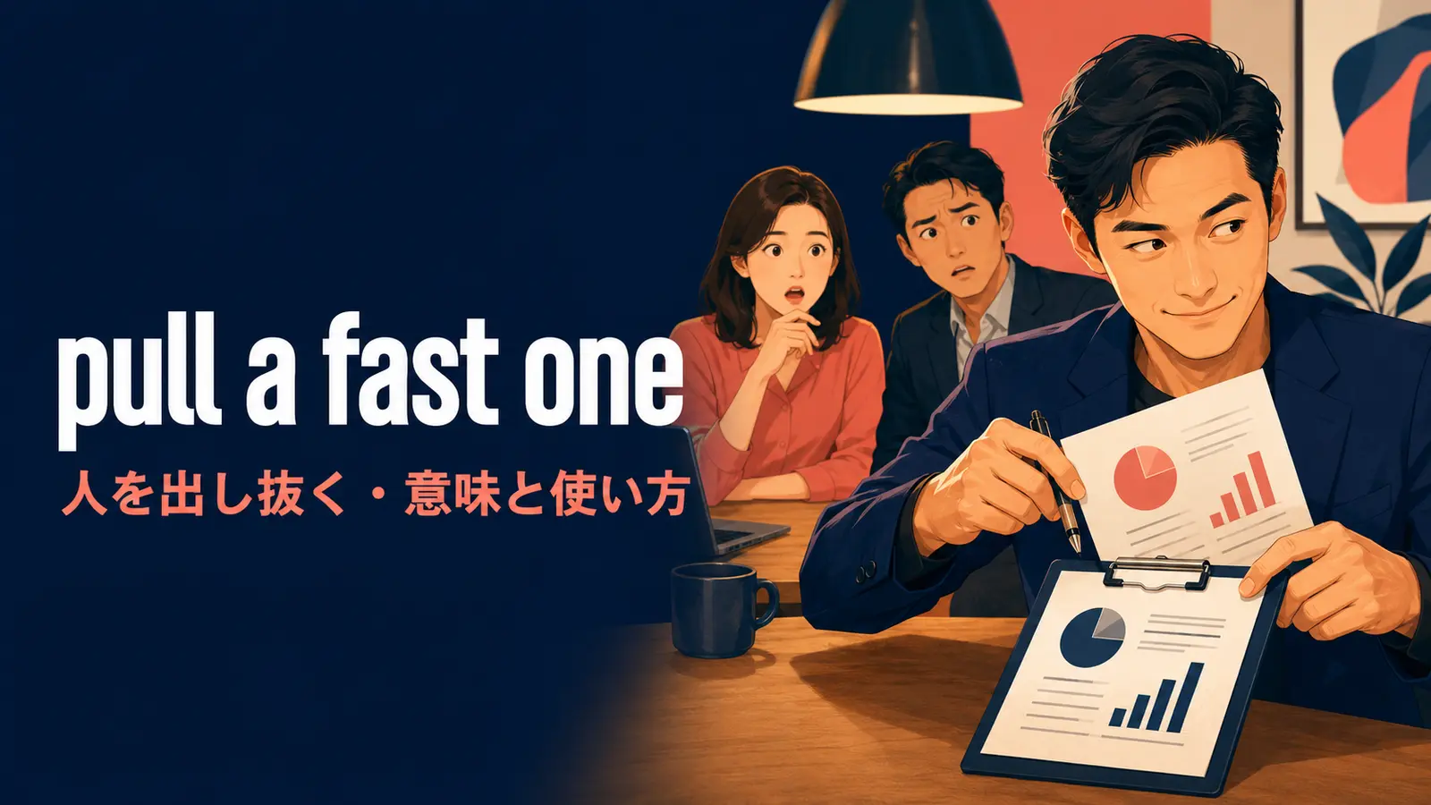 pull a fast oneの意味と使い方を解説するアイキャッチ画像