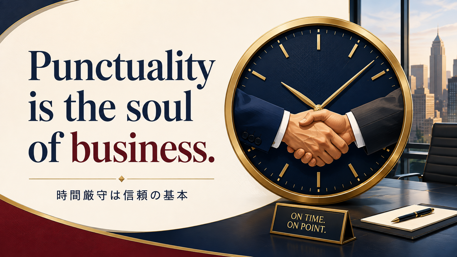 Punctuality is the soul of businessの意味・使い方・例文
