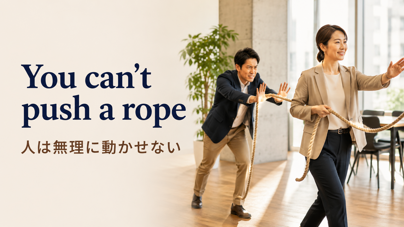 You can't push a ropeの意味・使い方・ニュアンス