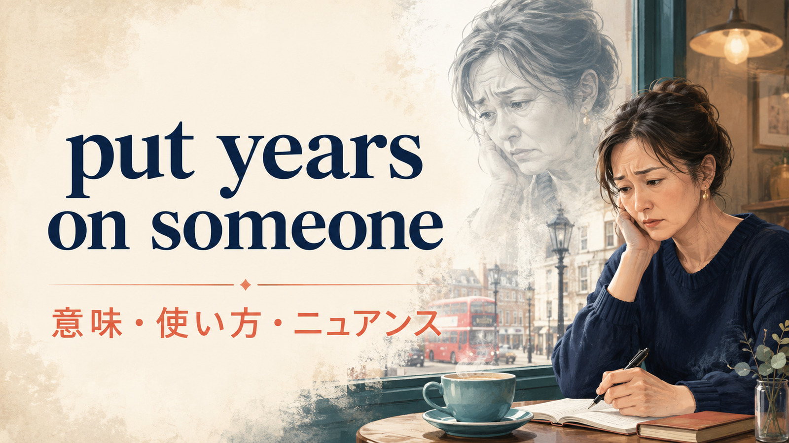 put years on someoneの意味・使い方・ニュアンスを解説するアイキャッチ画像
