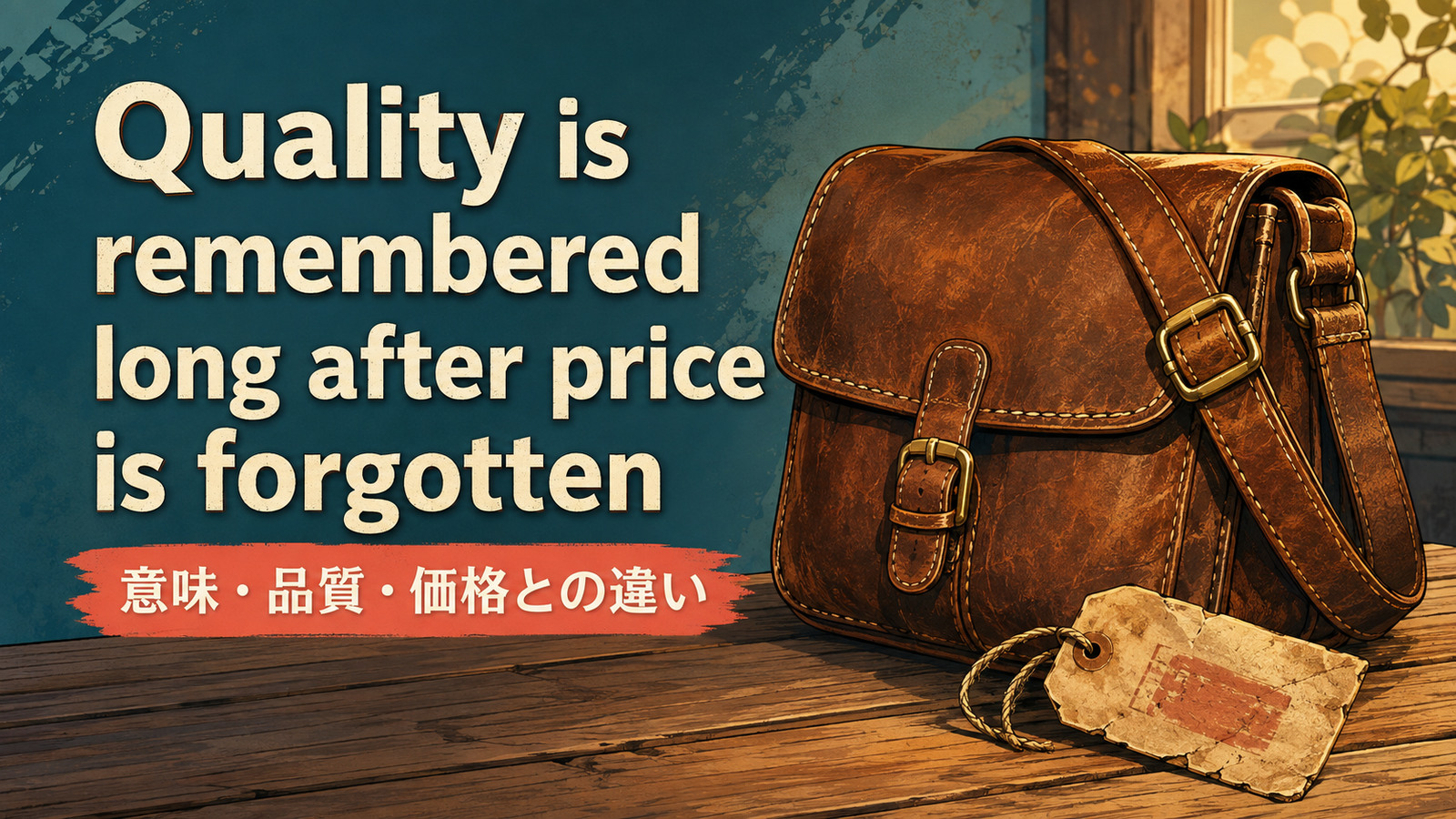 Quality is remembered long after price is forgottenの意味・使い方を解説するアイキャッチ