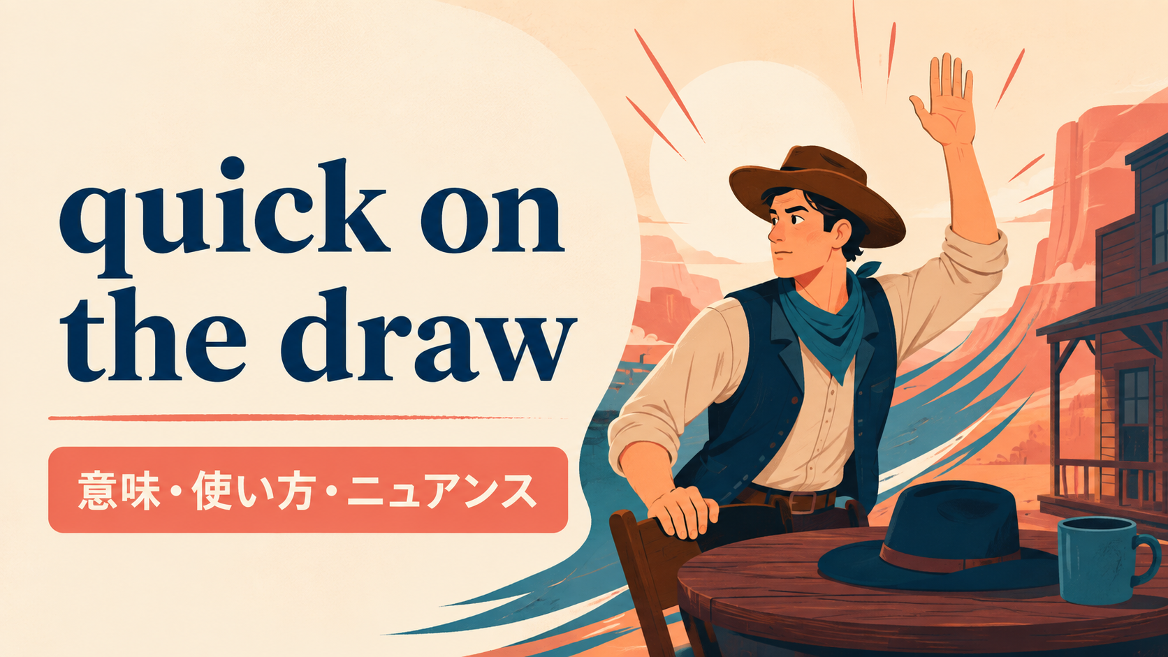 quick on the drawの意味と使い方を示すアイキャッチ画像
