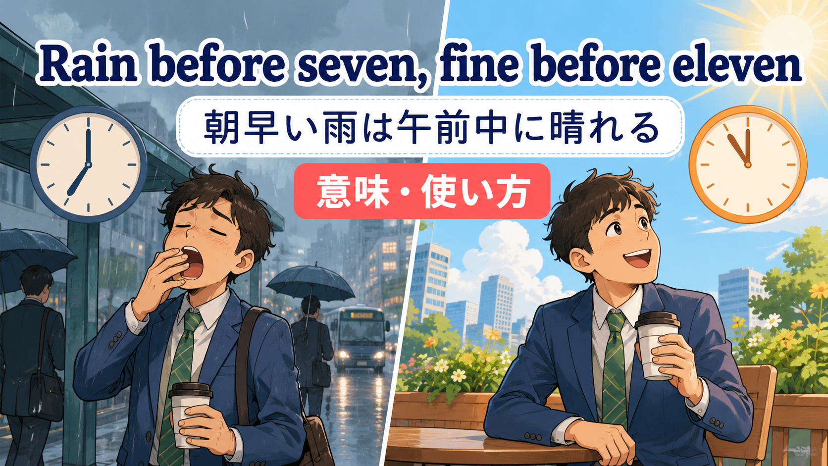Rain before seven, fine before elevenの意味・使い方
