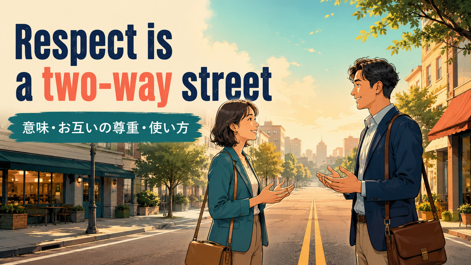Respect is a two-way streetの意味・使い方を解説するアイキャッチ