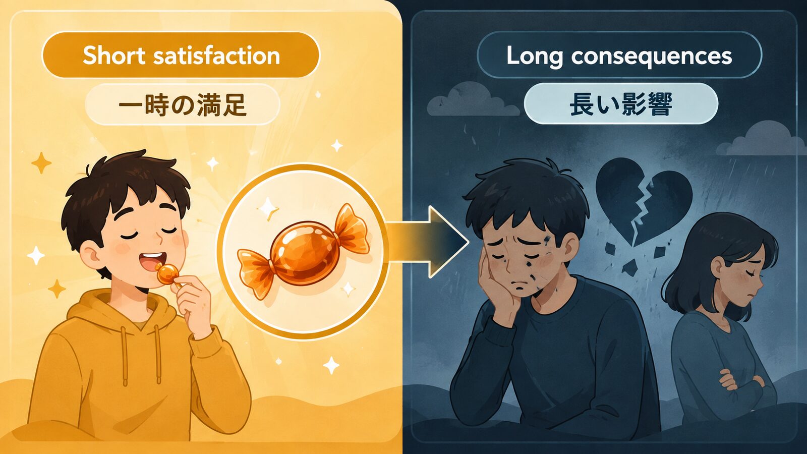 Revenge is sweet.を直訳と実際のニュアンスで比較した解説イラスト