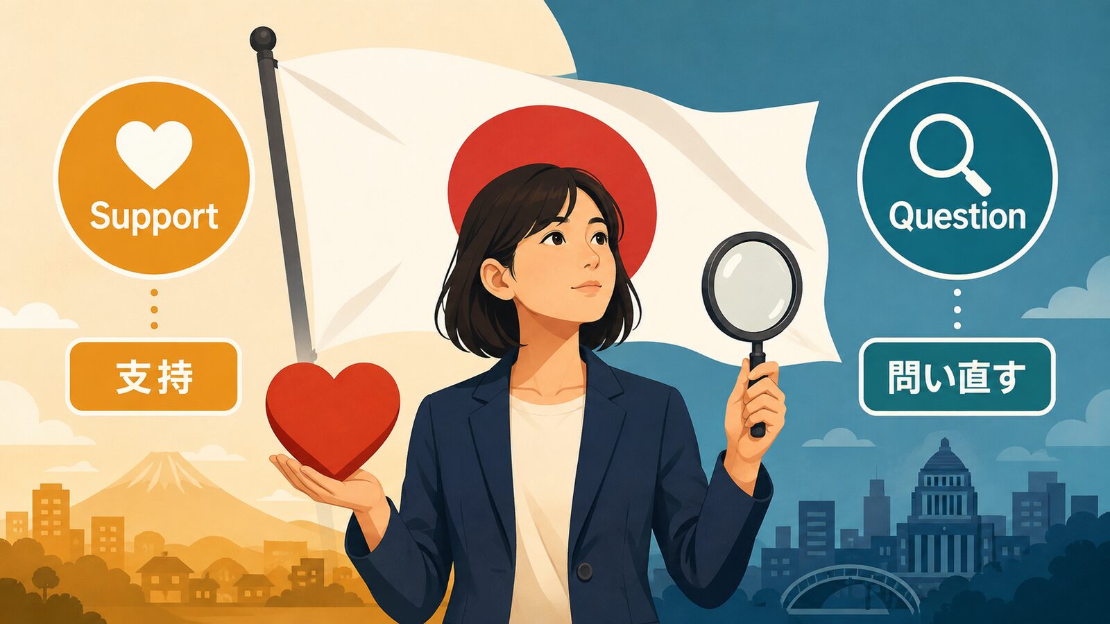 Right or wrong, my country.を直訳と実際のニュアンスで比較した解説イラスト