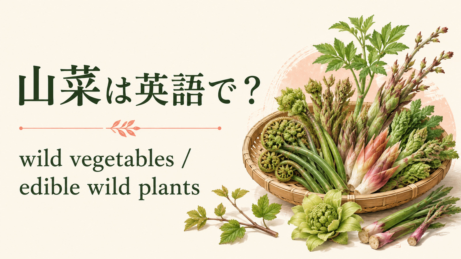 山菜は英語で？wild vegetablesとedible wild plants