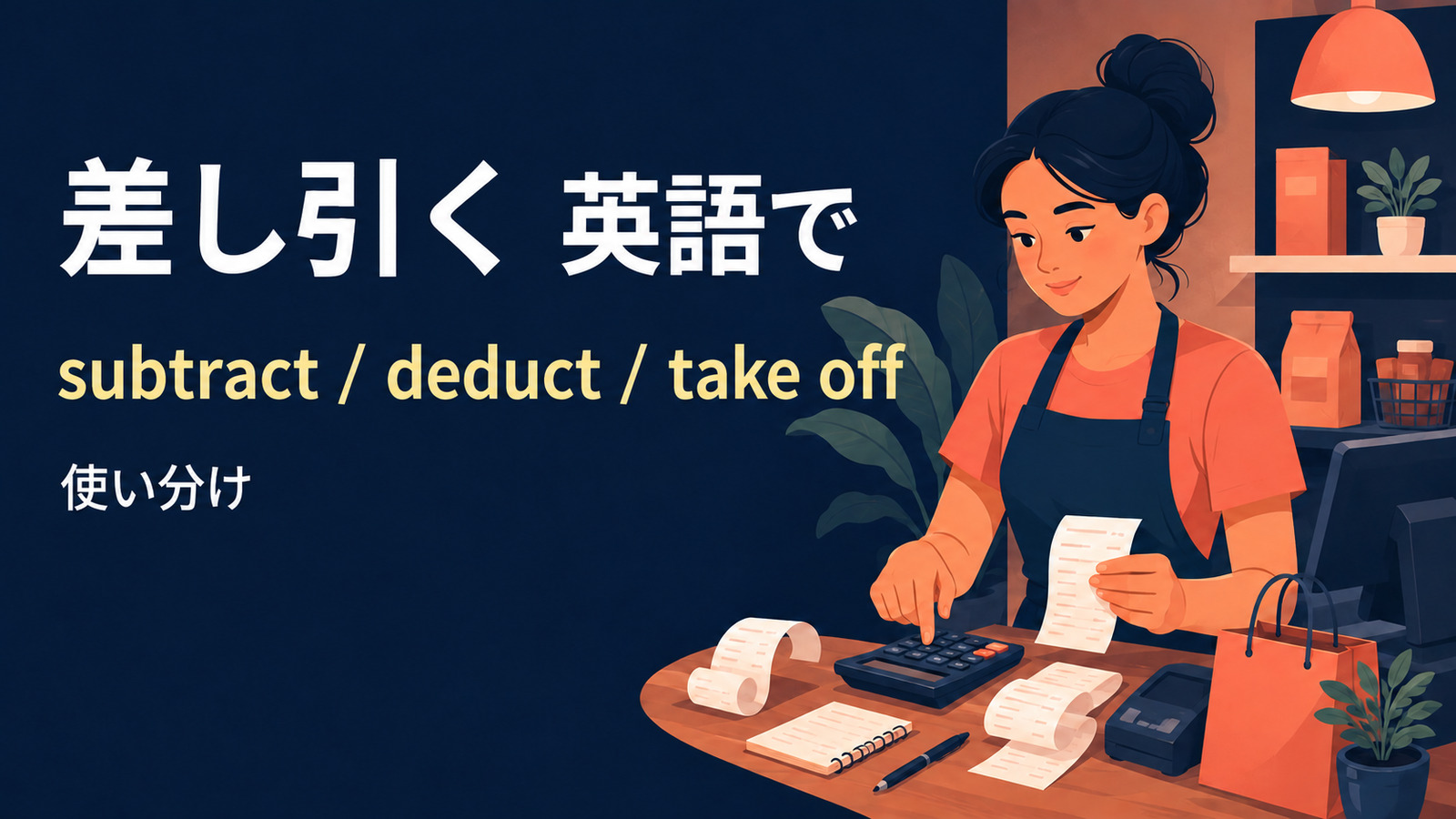 差し引くを英語で表す主要表現の使い分け