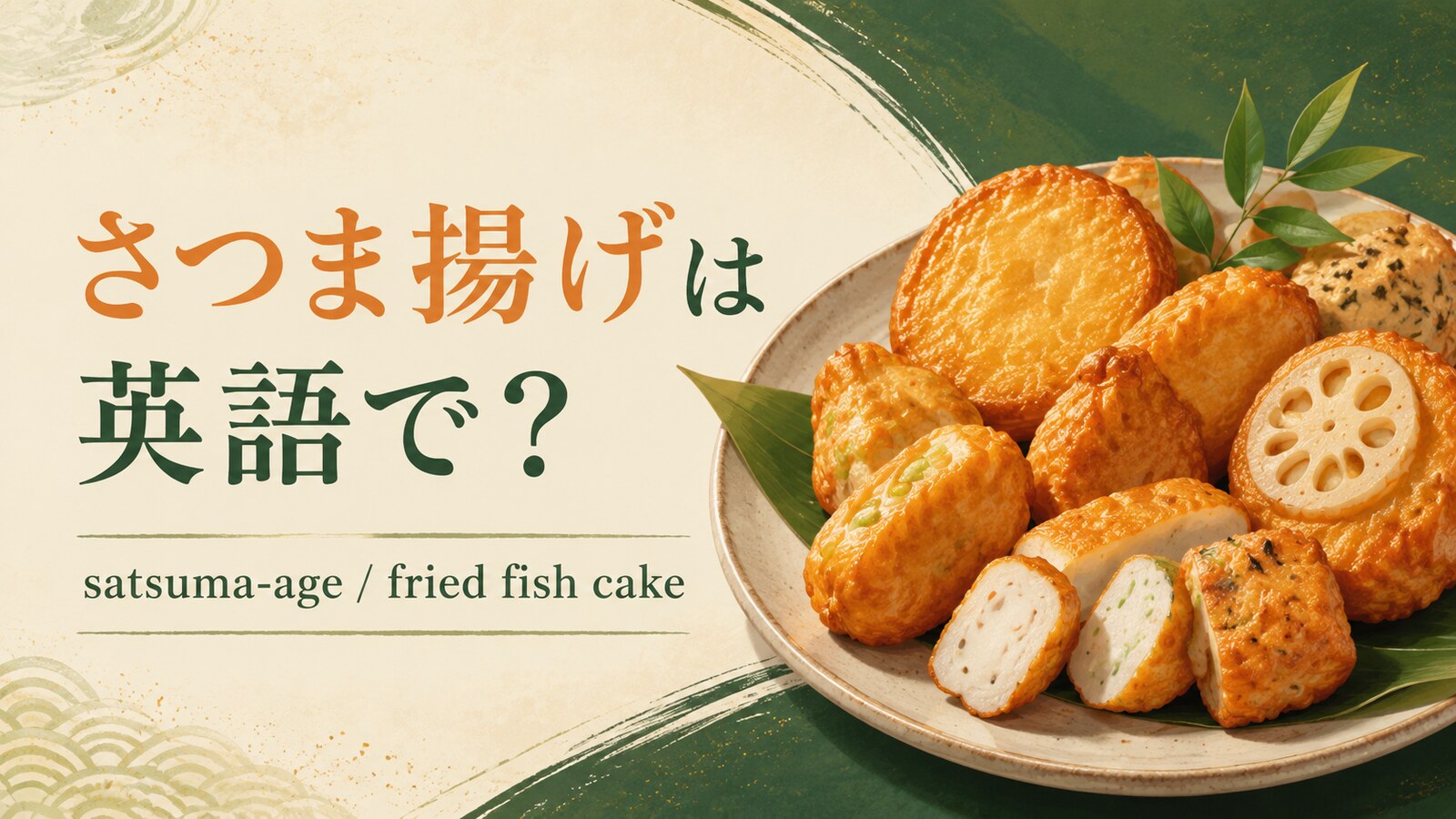 さつま揚げは英語でsatsuma-ageと表すことを紹介するアイキャッチ画像