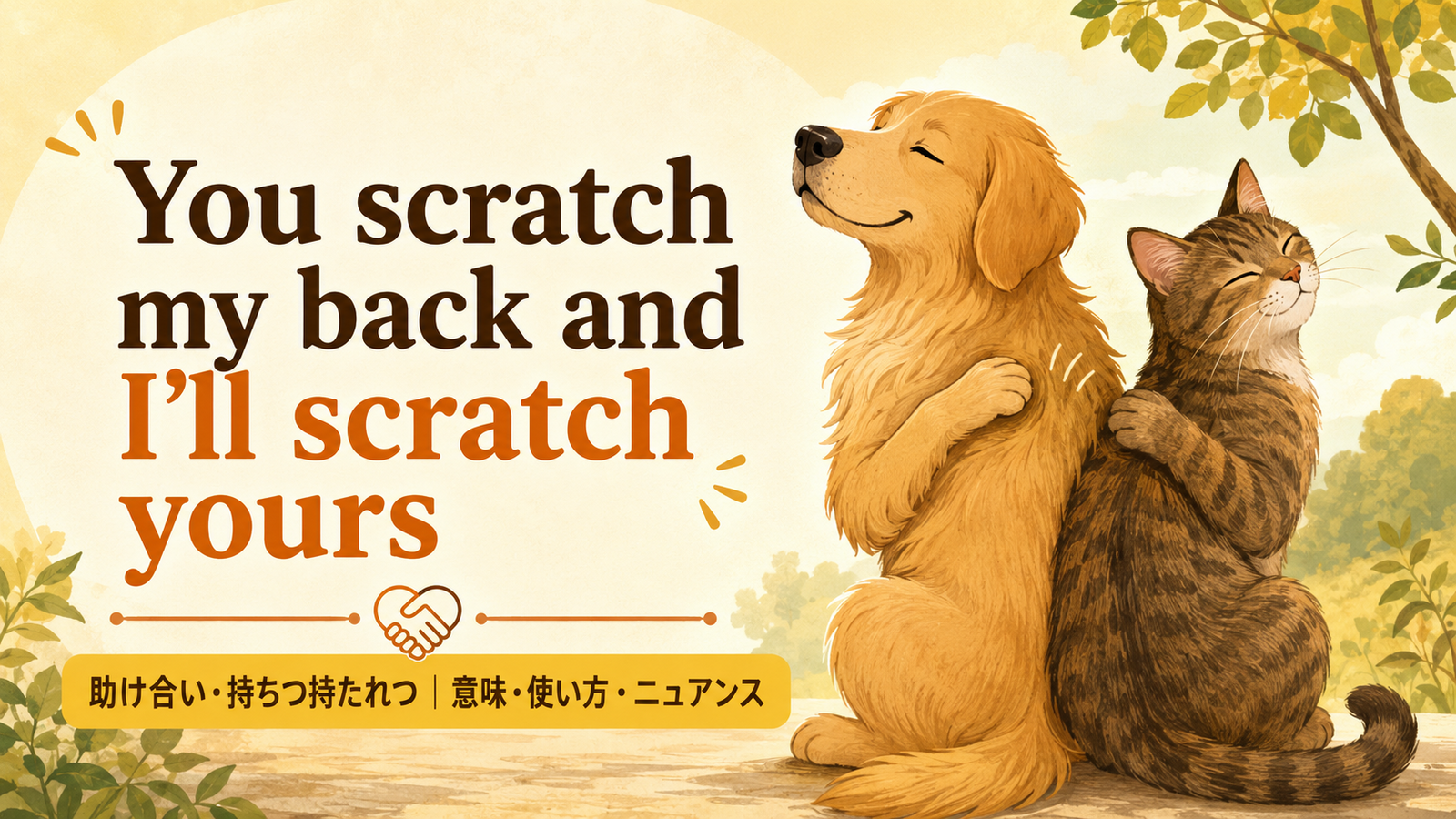 You scratch my back and I'll scratch yoursの意味と使い方