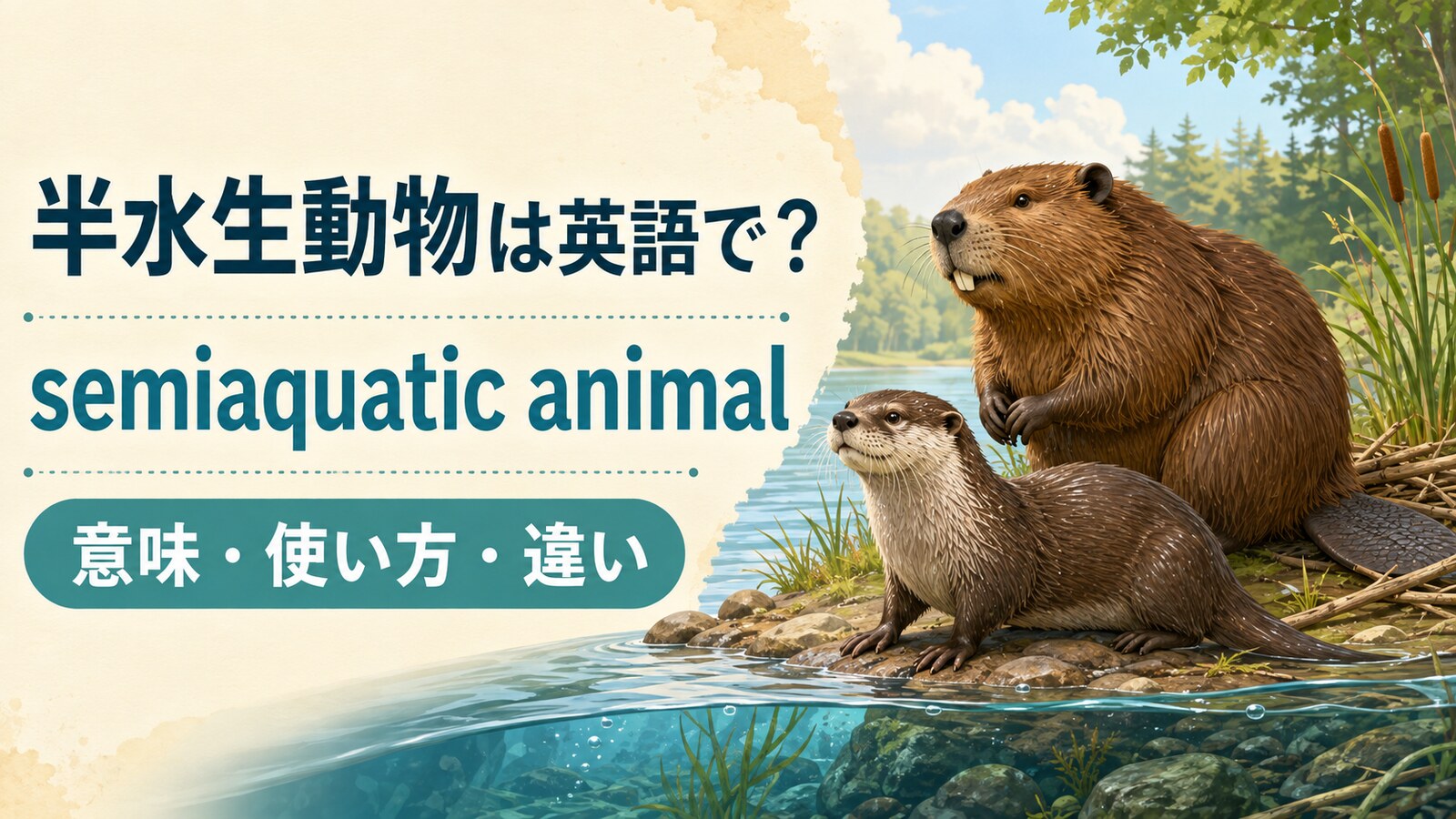 半水生動物は英語でsemiaquatic animal。意味・使い方・違い
