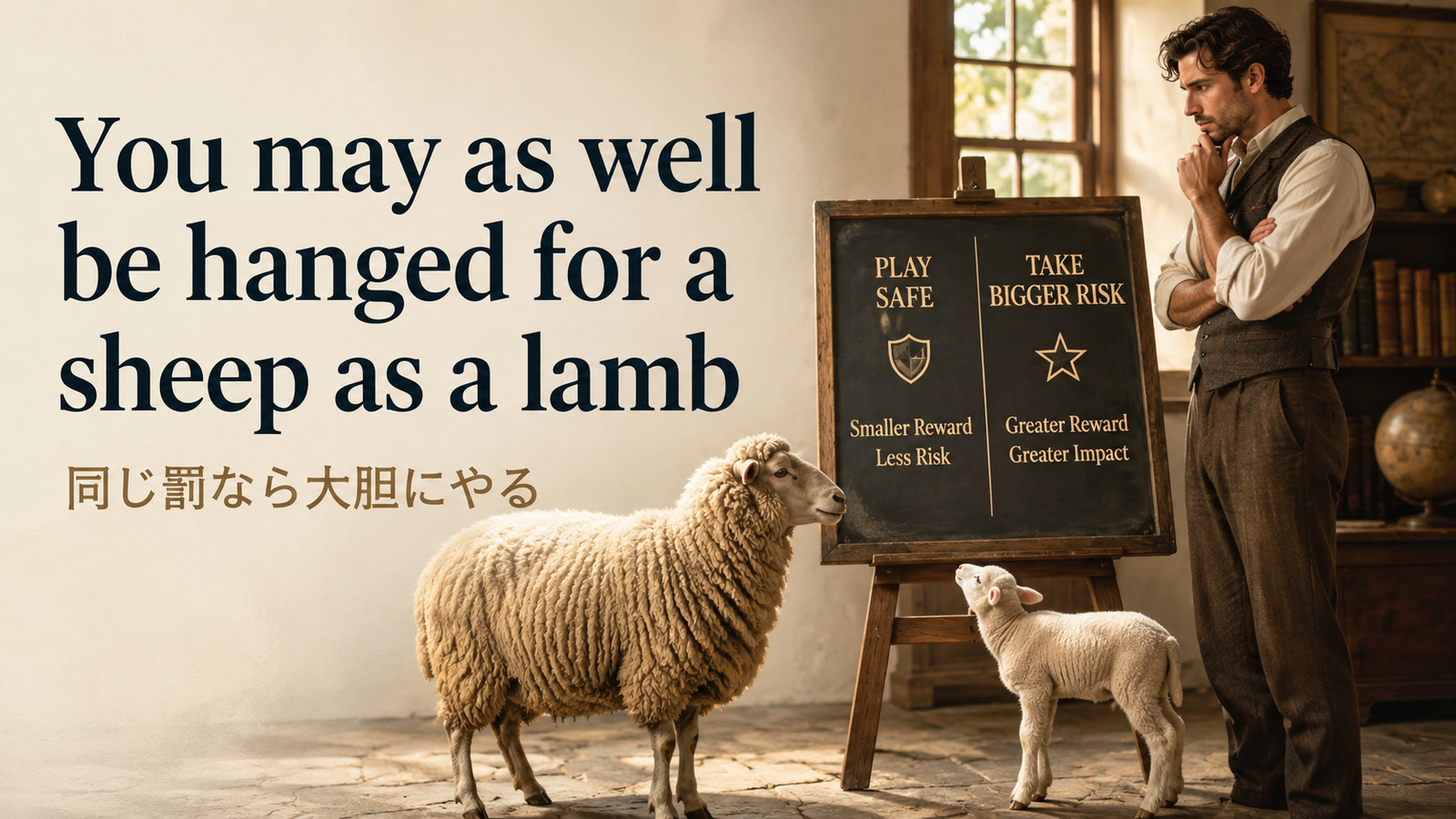 You may as well be hanged for a sheep as a lambの意味・使い方・ニュアンス