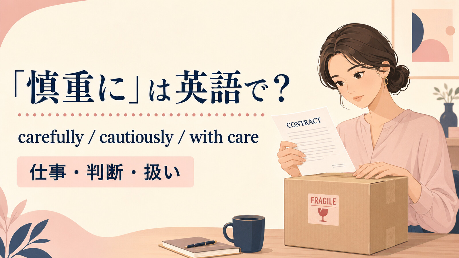 「慎重に」は英語で？carefully・cautiously・with careの使い分け