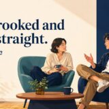 Sit crooked and talk straight.の意味と使い方