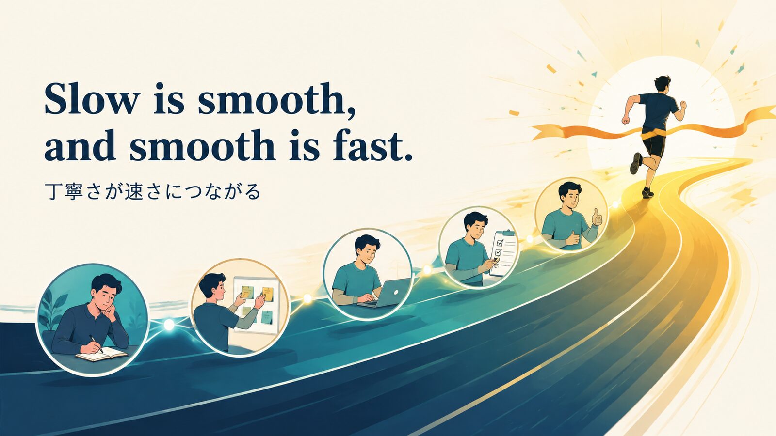 Slow is smooth, and smooth is fast.の意味・使い方｜ニュアンス・例文・似た表現を解説