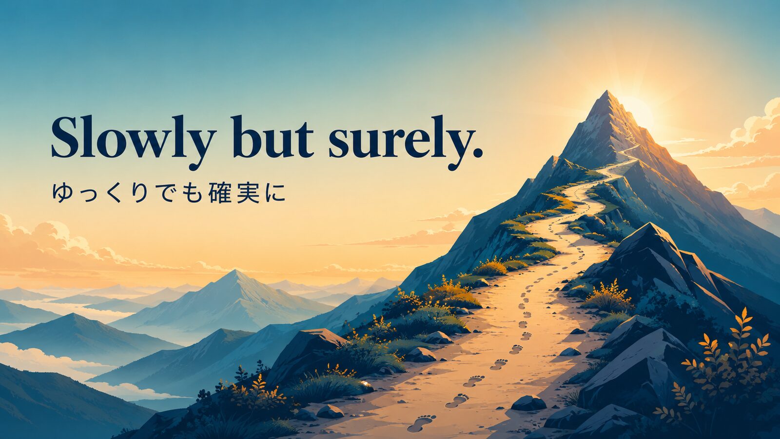 Slowly but surely.の意味・使い方｜ニュアンス・例文・似た表現を解説