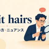 split hairsの意味・使い方・ニュアンスを解説するアイキャッチ