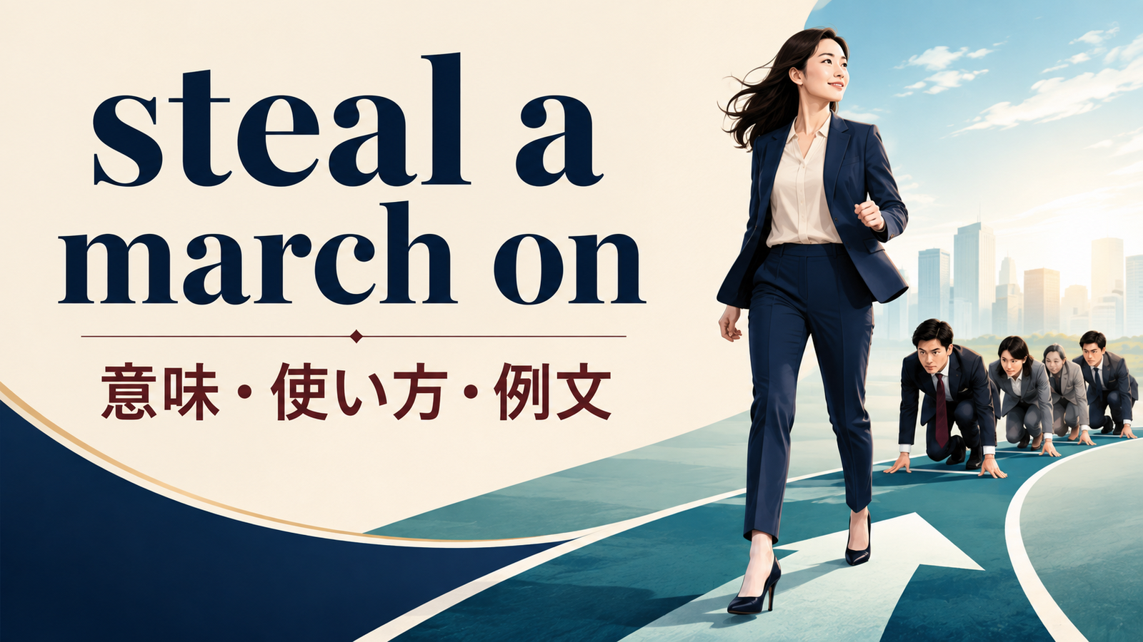 steal a march onの意味・使い方・例文