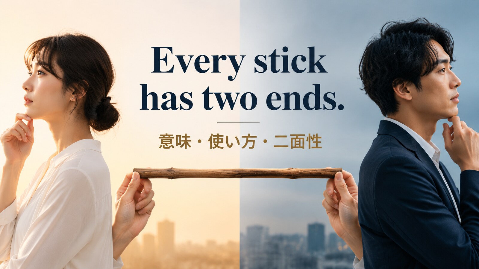 Every stick has two endsの意味・使い方｜ニュアンスと例文、似た表現との違い