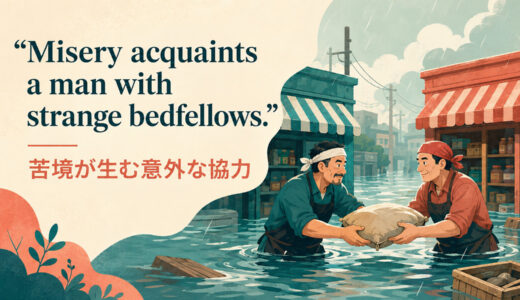 Misery acquaints a man with strange bedfellows.の意味は？使い方・ニュアンス・例文を解説