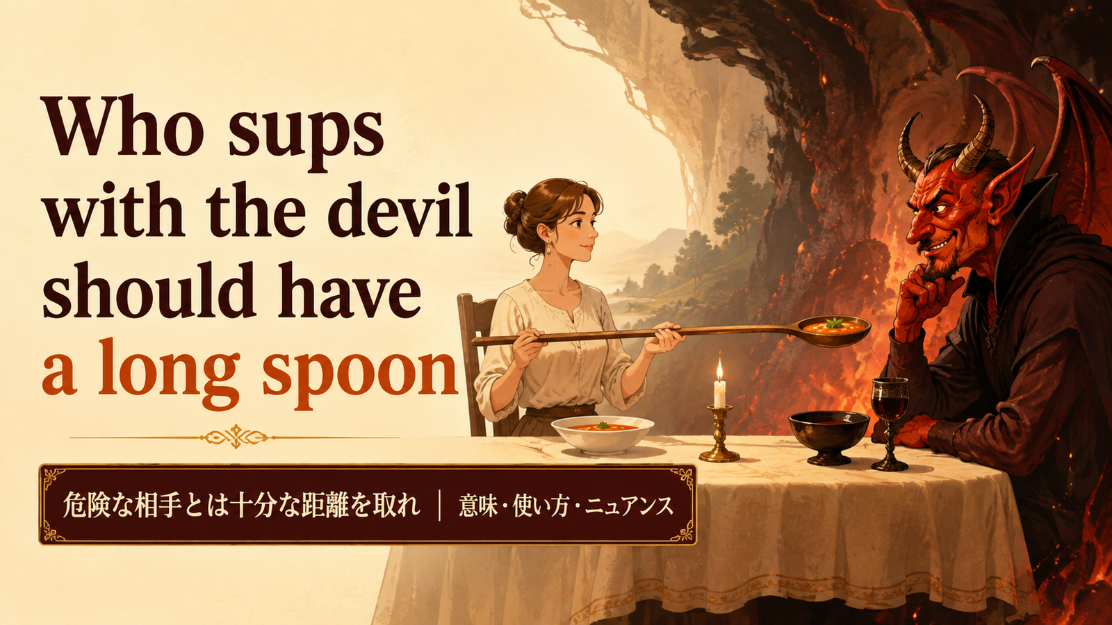 Who sups with the devil should have a long spoonの意味と使い方