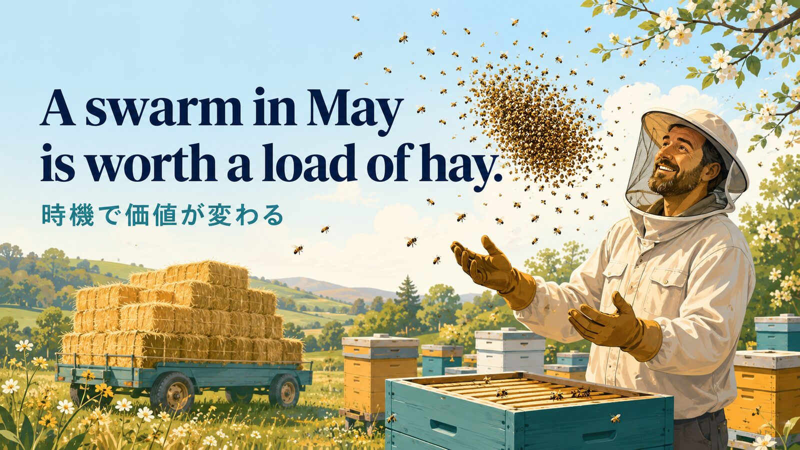 A swarm in May is worth a load of hay.の意味・使い方｜ニュアンス・例文・似た表現を解説
