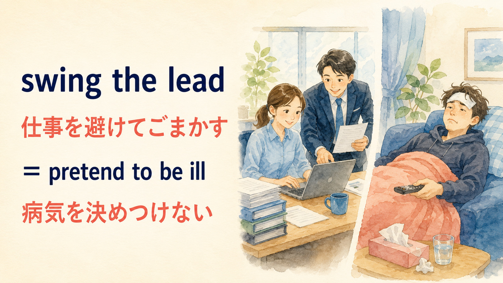 swing the leadの直訳と実際の意味を比較する本文イラスト