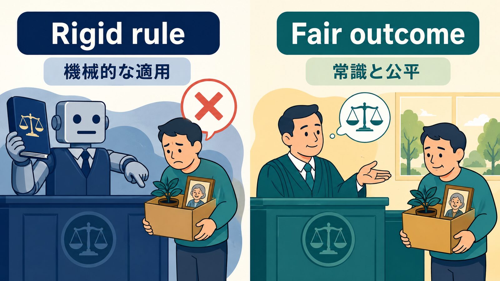 The law is an ass.の直訳と実際のニュアンスを比較した解説イラスト