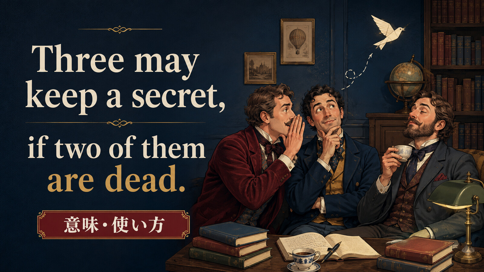 Three may keep a secret, if two of them are dead.の意味・使い方