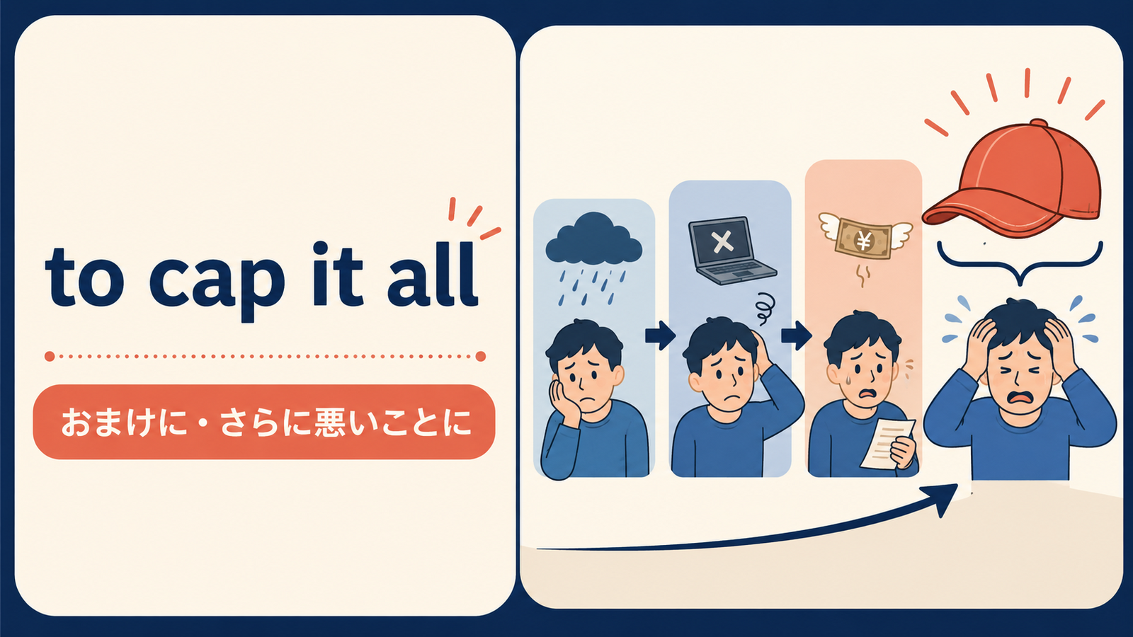 to cap it allのニュアンスと使い方を説明するイラスト