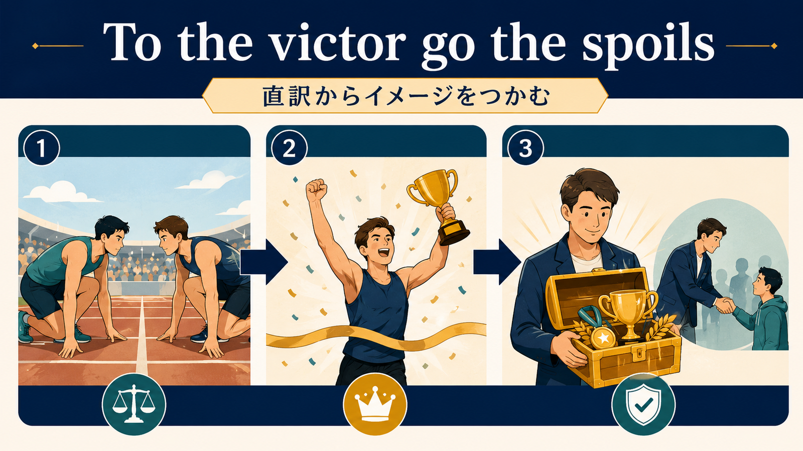 To the victor go the spoilsを直訳から理解する解説図