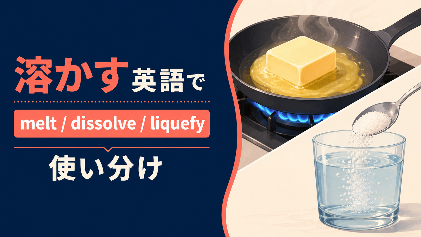溶かすを英語で表す主要表現の使い分け