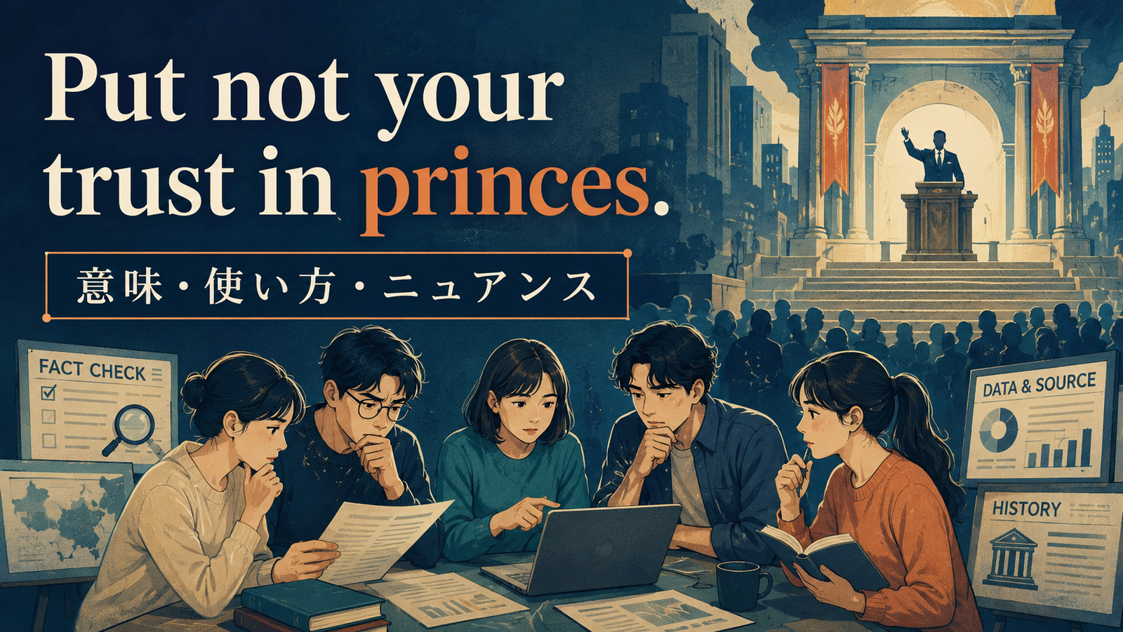 Put not your trust in princes.の意味・使い方｜ニュアンス・例文を解説