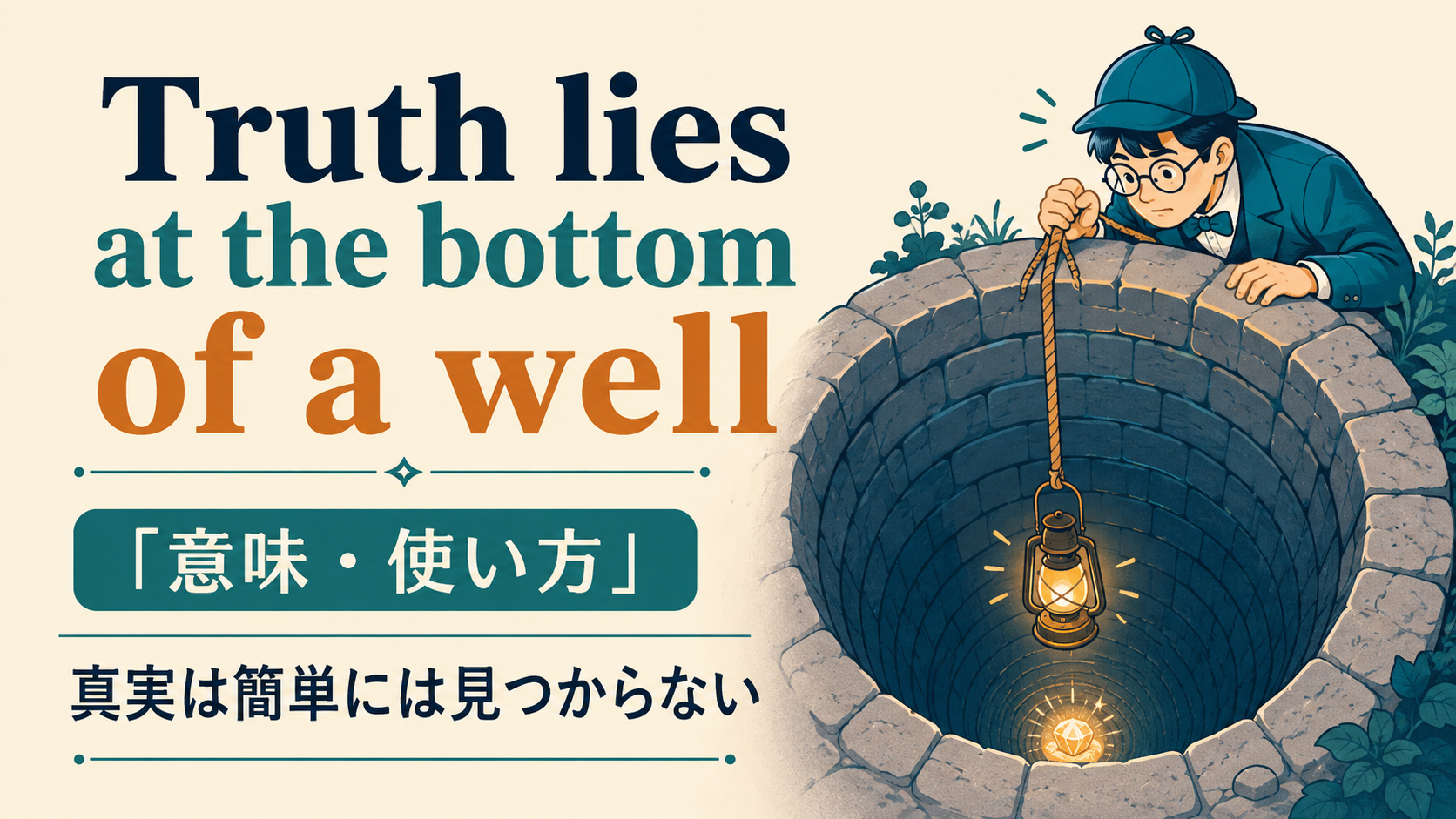 Truth lies at the bottom of a wellの意味・使い方