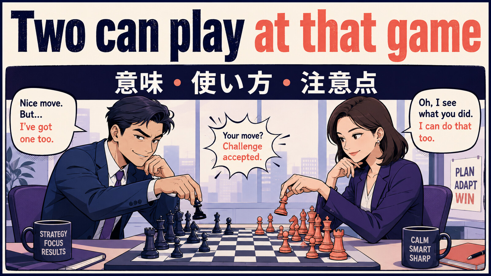 Two can play at that gameの意味は？使い方・ニュアンス・例文を解説
