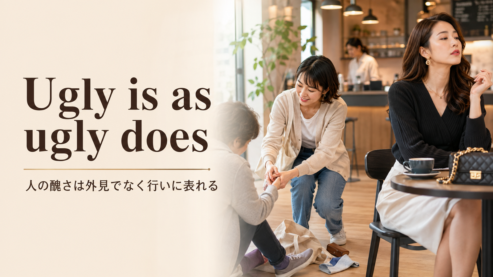 Ugly is as ugly doesの意味・使い方・ニュアンスを解説するアイキャッチ画像