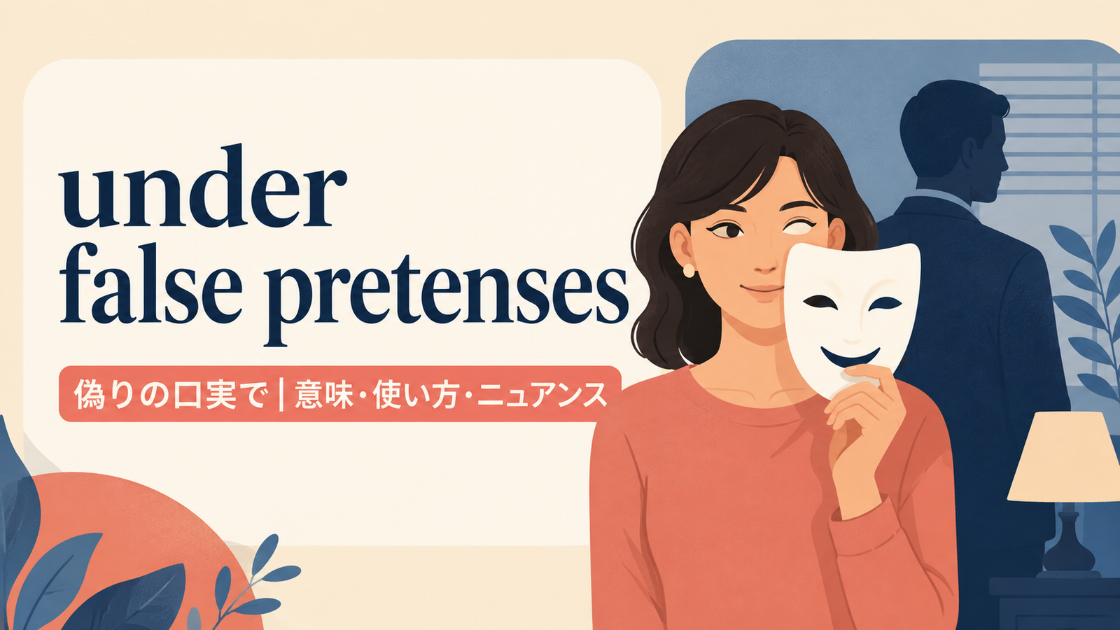under false pretensesの意味と使い方を解説するアイキャッチ画像