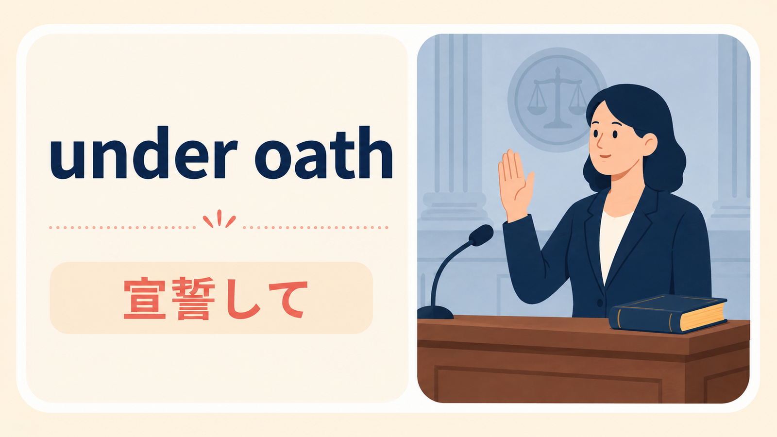 under oathのニュアンスを説明する記事内イラスト