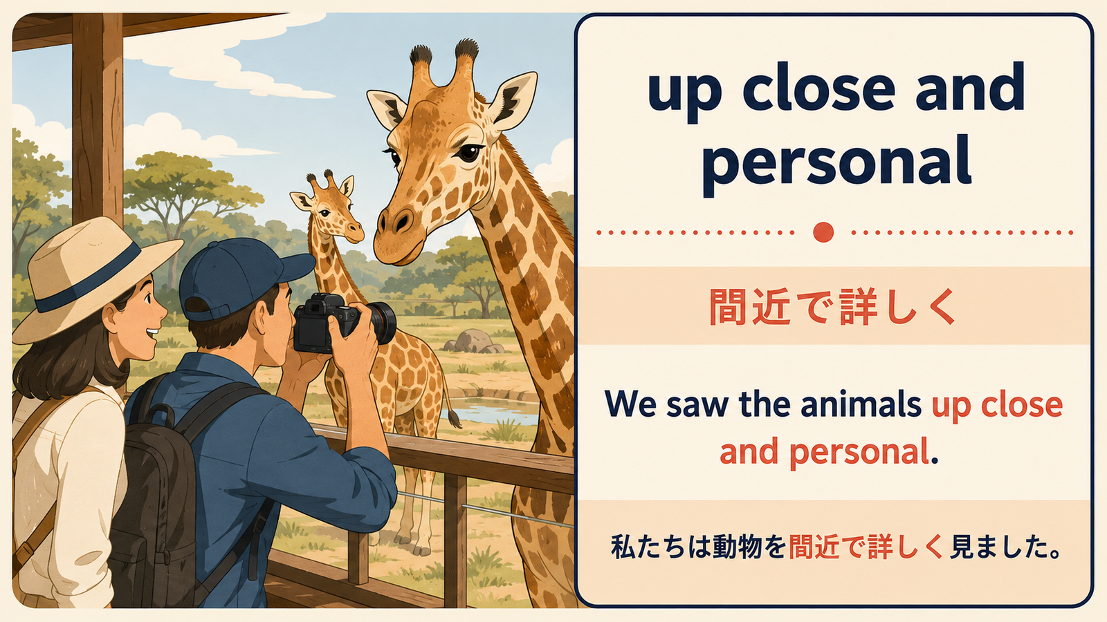 up close and personalの意味と例文