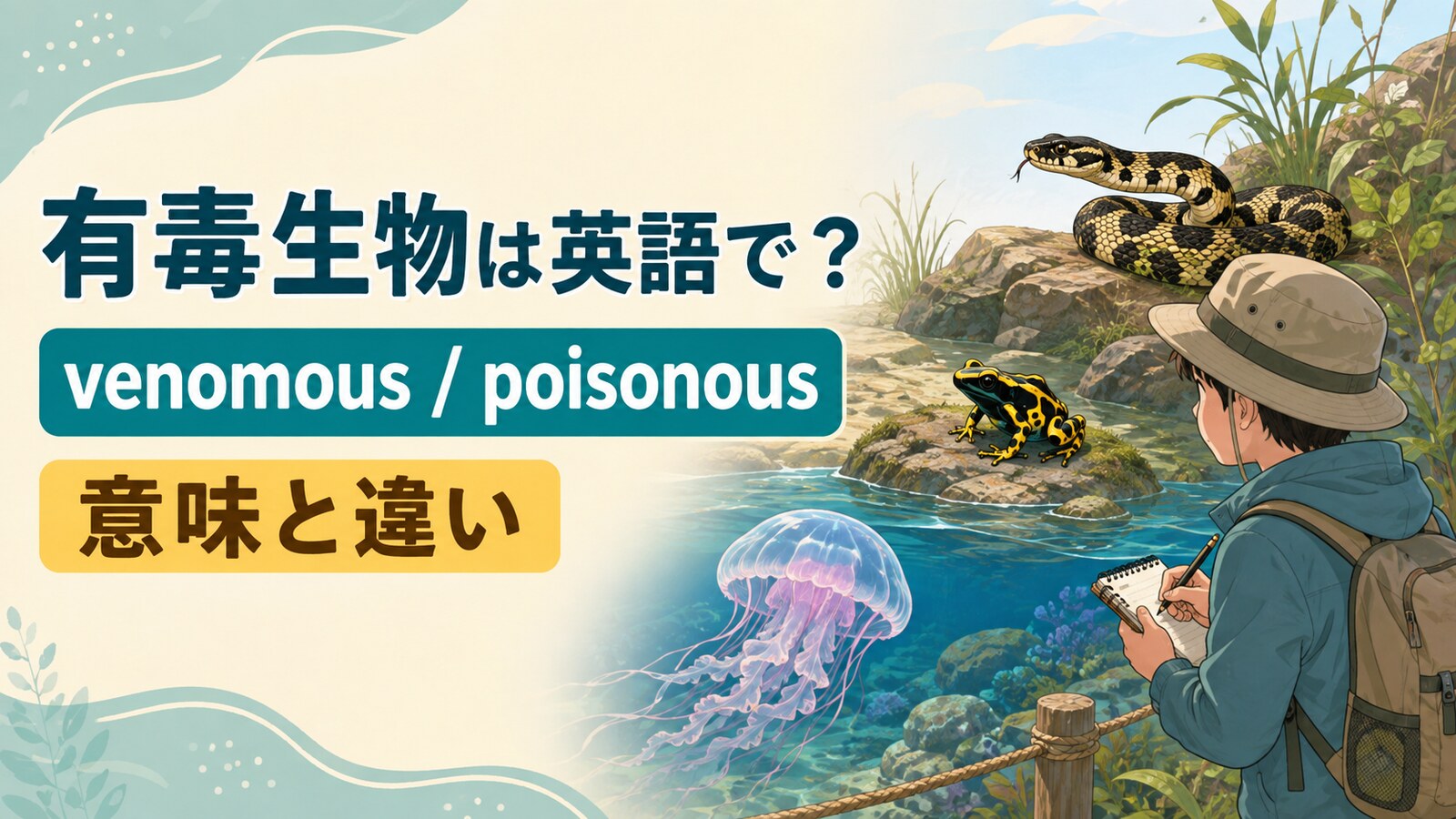 有毒生物を表すvenomousとpoisonousの意味と違い