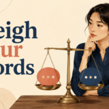 weigh-your-words 英語表現のイメージ