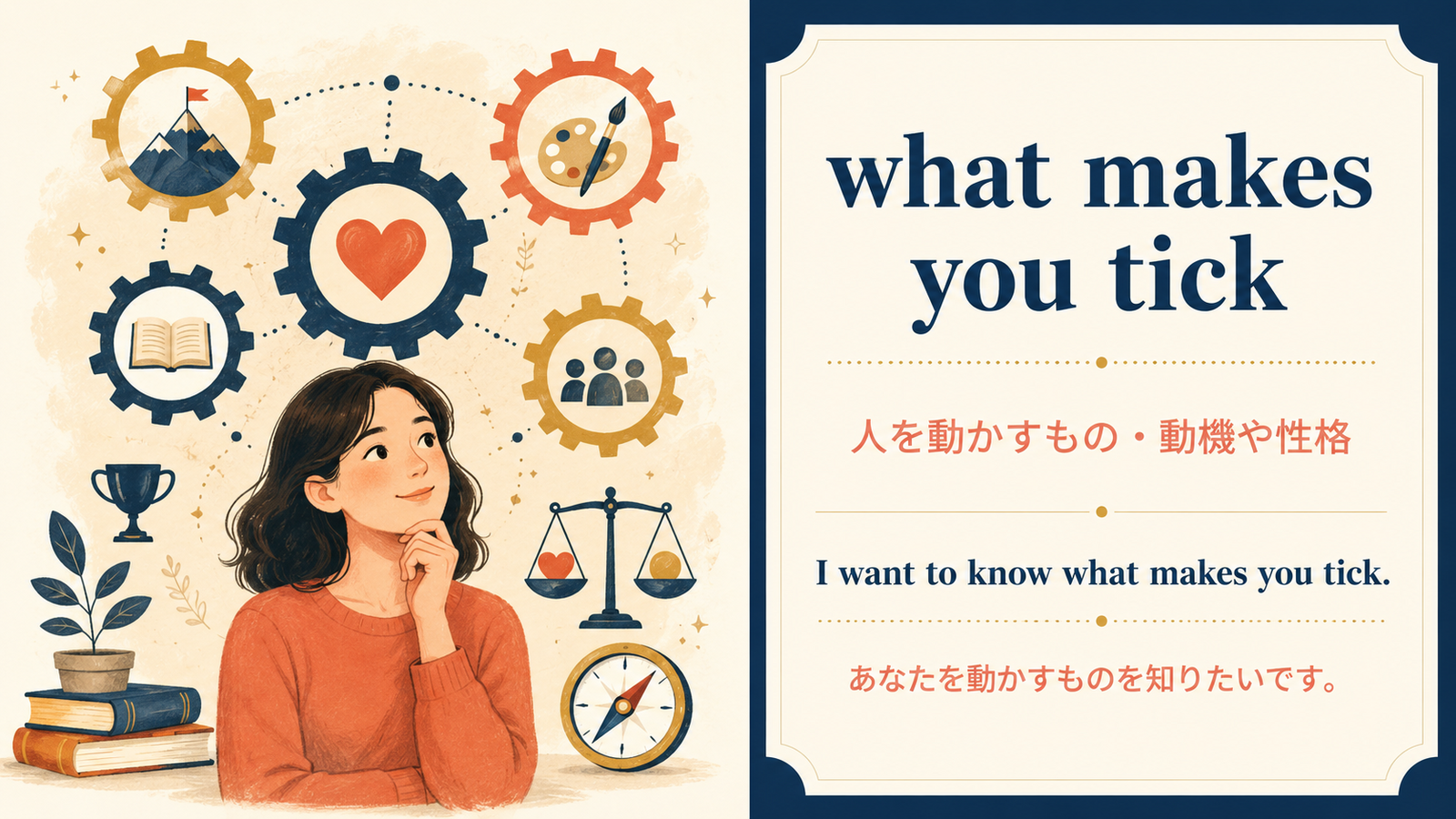 what makes you tickの意味と例文